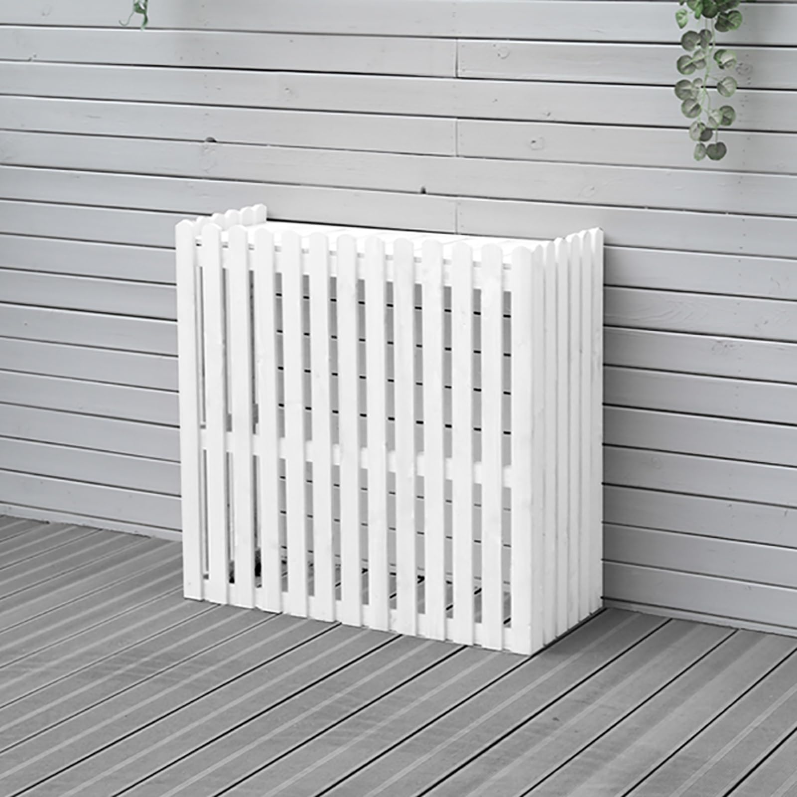QYMYOZ Outdoor Privacy Fence for Air Conditioner, Solid Wood Anti-Corrosion Cover, Louvered Design, Protective Casing for Air Conditioning Units, Durable Outdoor Shield.