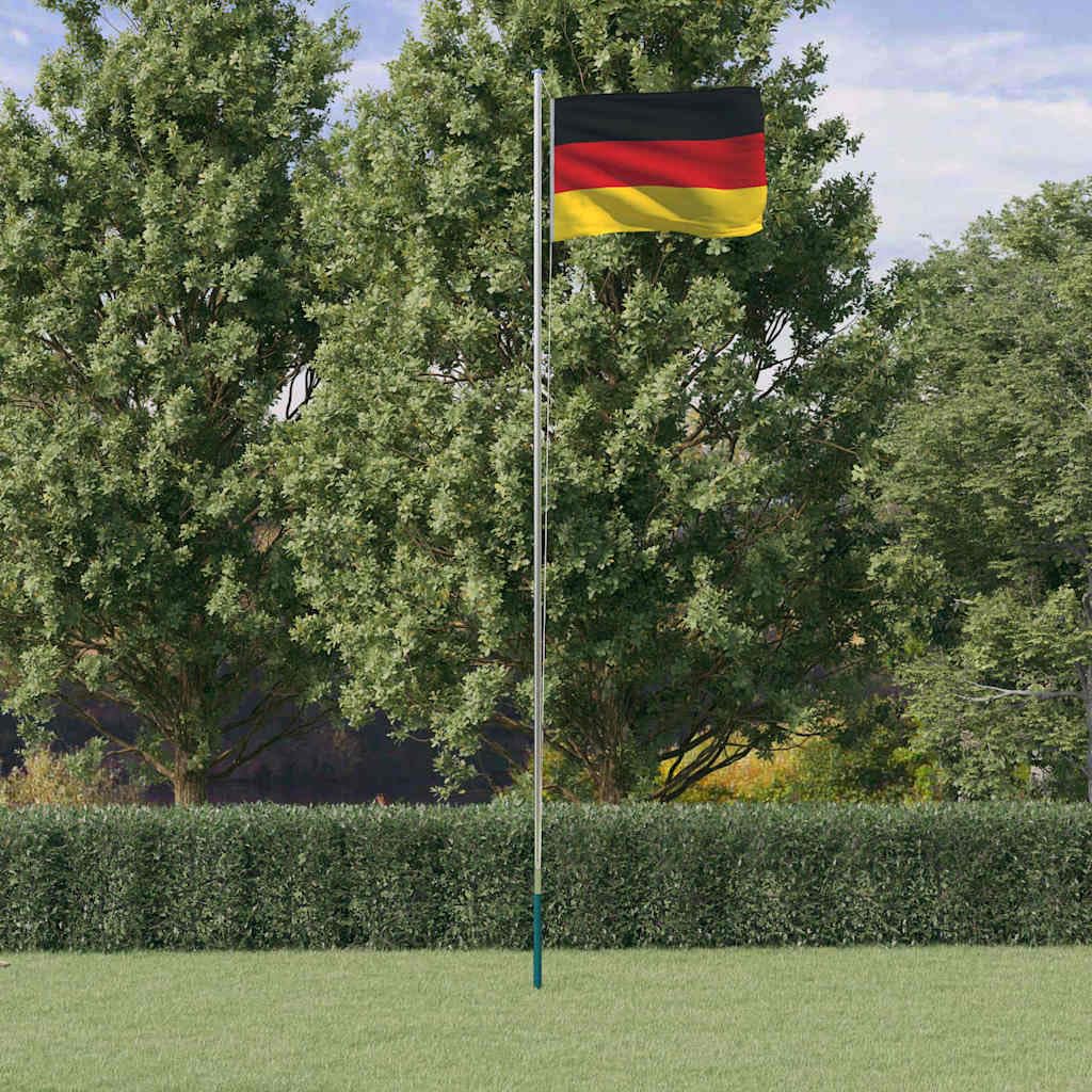 Genérico Mástil y Bandera de Alemania Aluminio 6,23 m,Casa y jardín,Decoración,Banderas y Mangas de viento-3147090