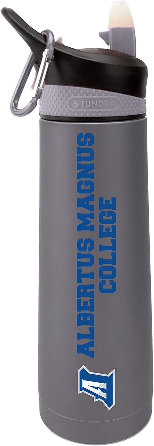 The Fanatic Group Personalized Albertus Magnus College Dual Walled Stainless Steel Sports Bottle, Design-1 - Silver