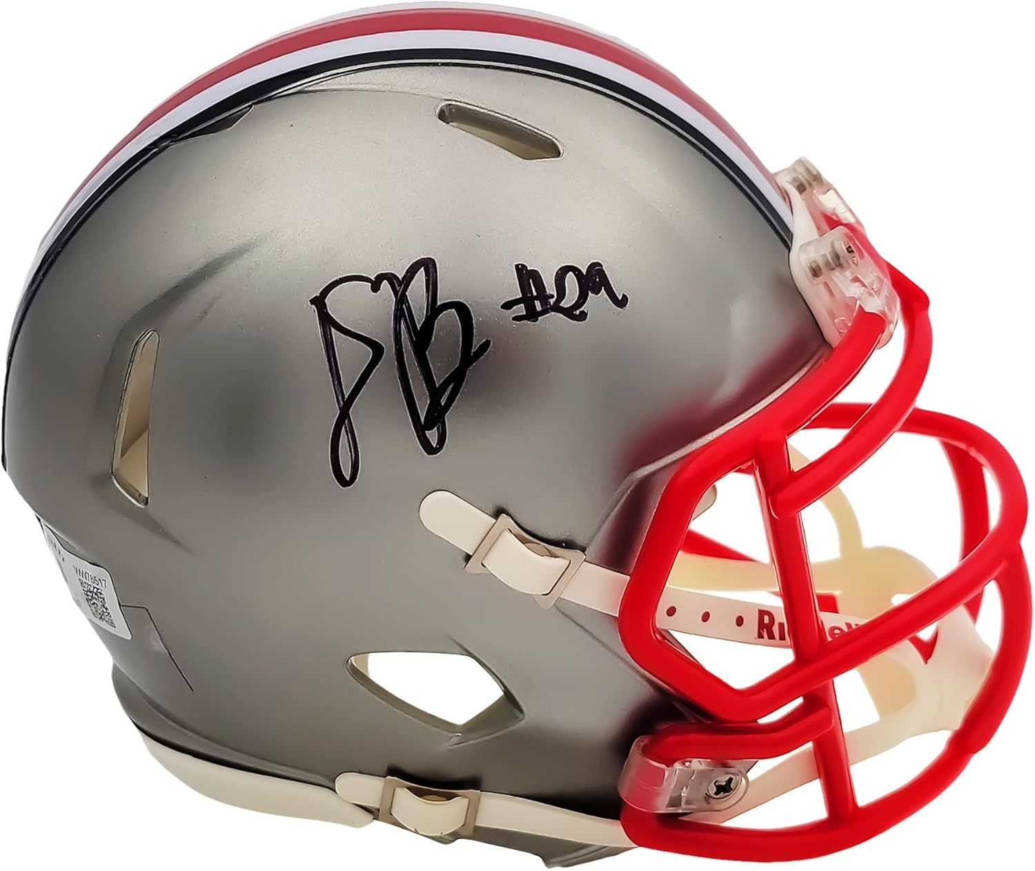 Denzel Burke Autographed Flash Gray Speed Mini Football Helmet Beckett BAS QR Stock #203891