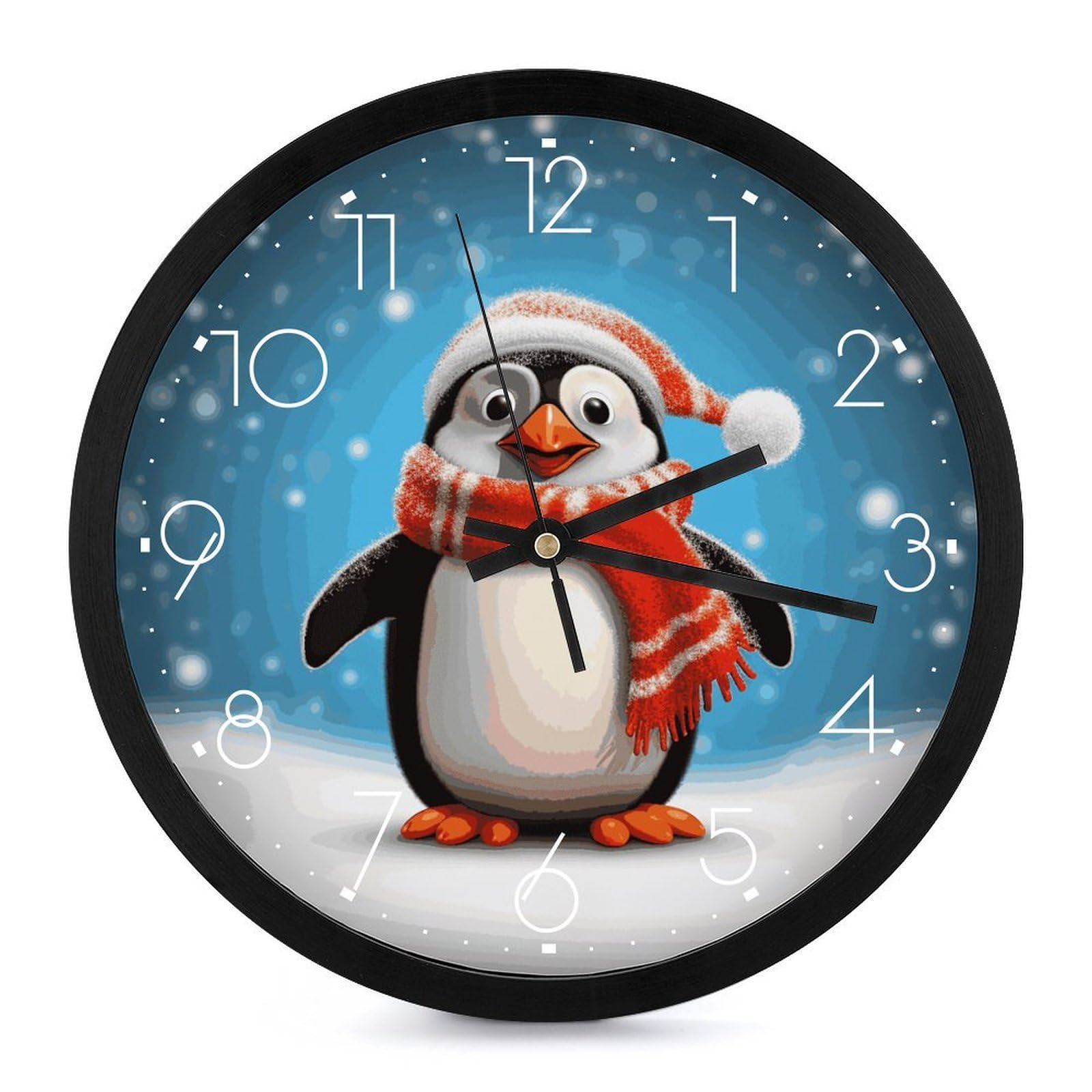 Grande horloge murale pingouin silencieuse sans tic-tac à pile