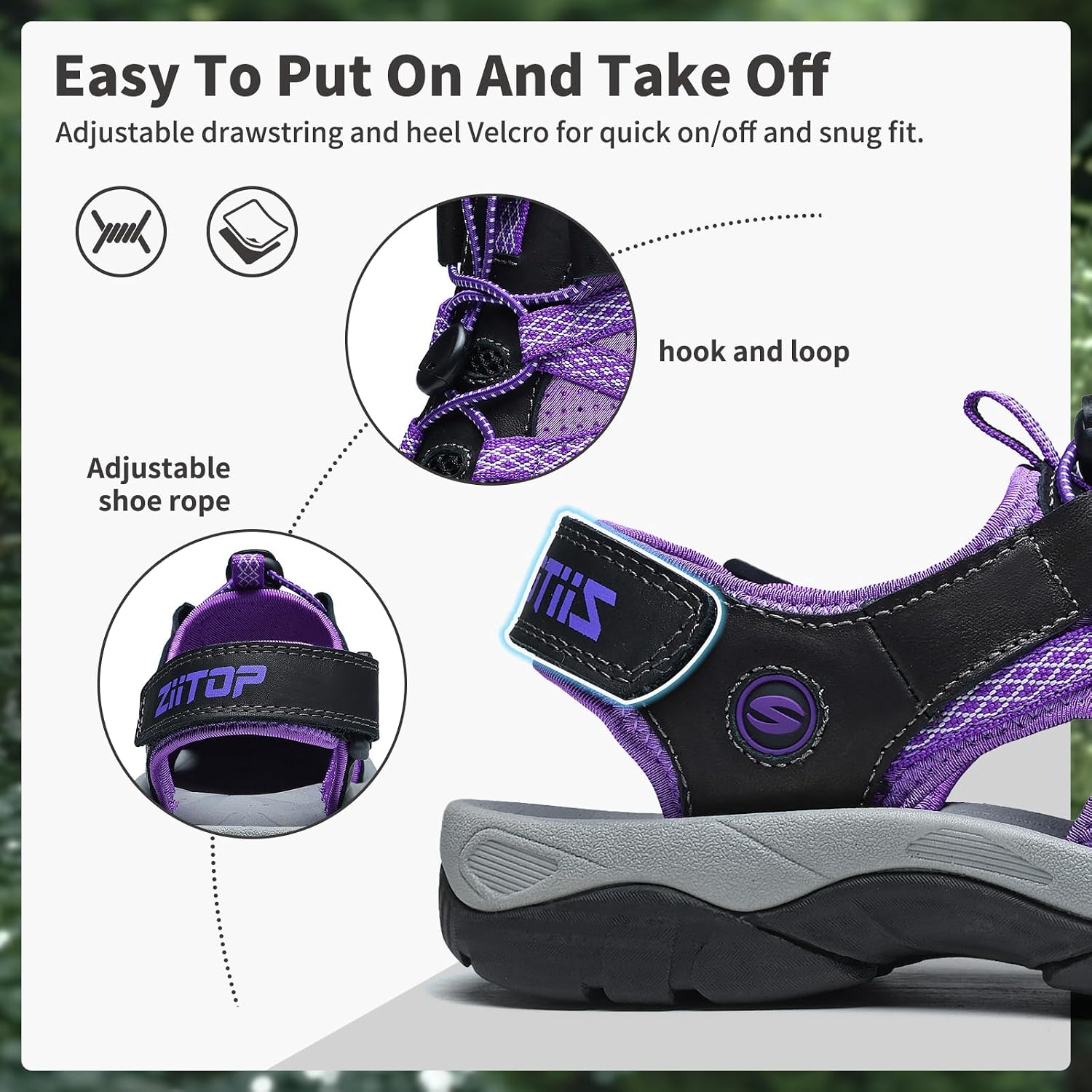 ziitop Womens Hiking Sandals Closed Toe Summer Outdoor Walking Sandal image 3