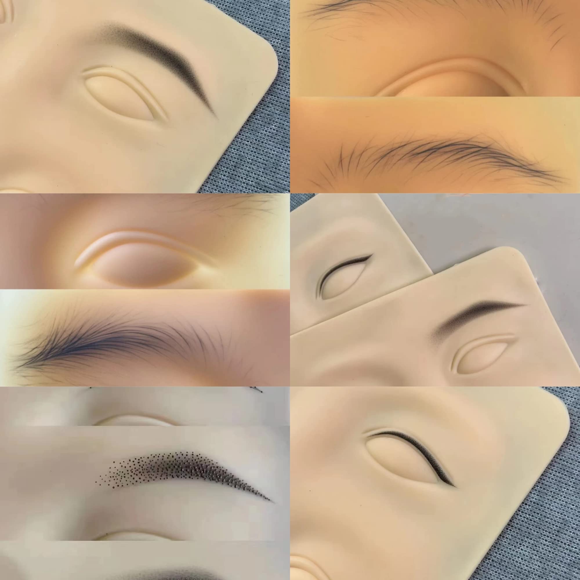 6 piezas 3D de práctica de tatuaje para cejas, maquillaje permanente para cejas, entrenamiento de labios para principiantes y hojas de piel falsa para profesionales 6