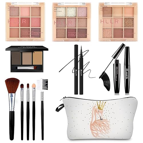 Kit completo de maquillaje todo en uno para mujeres, kit de cosméticos básicos para principiantes y profesionales, juego de maquillaje de ojos para