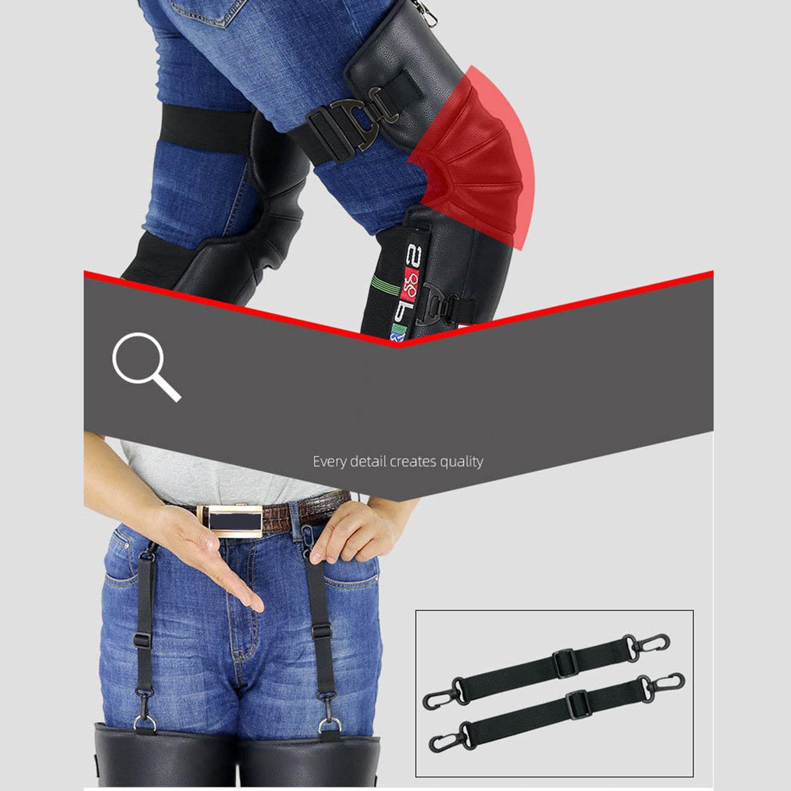 Genouillères Multifonctionnelles et Ergonomiques pour Le Cyclisme, l'escalade et Le Snowboard, Boucle PP
