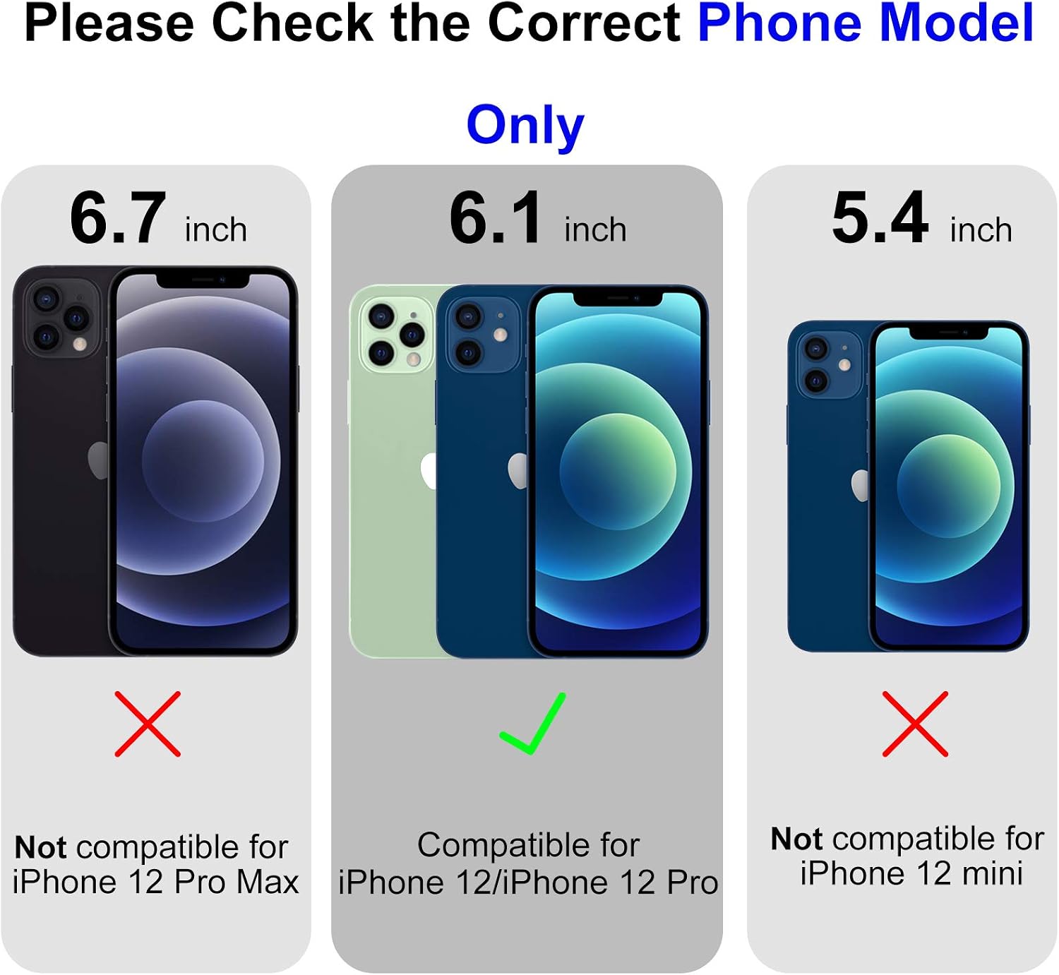 Mastten Case Compatible with iPhone 12/12 Pro Case 6.1" 2020, 2-in-1 Layer Shock-Absorption Protective Case with Magnetic Car Mount Ring Kickstand, Navy Blue
