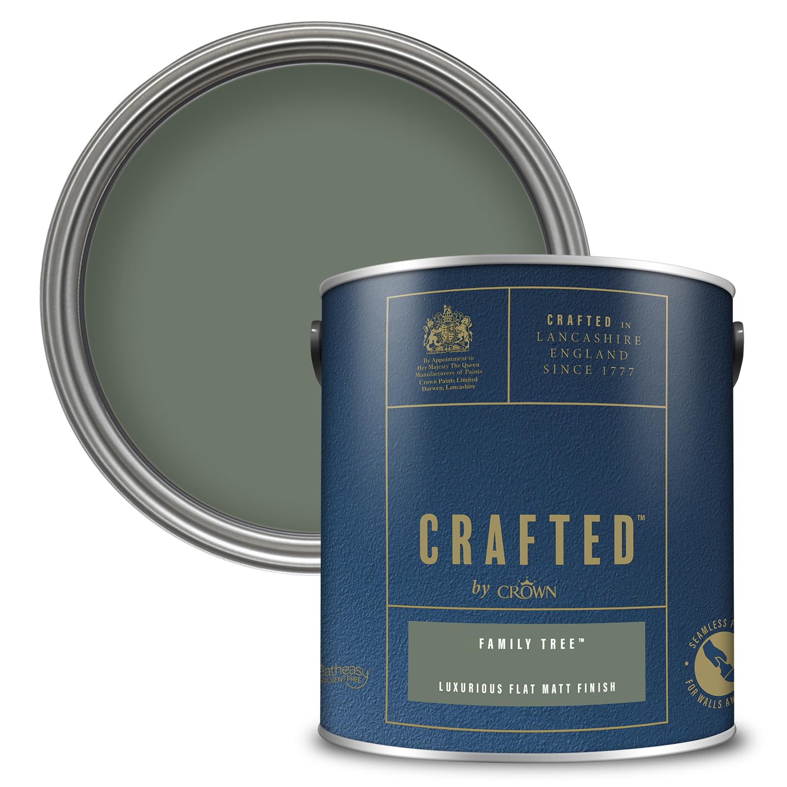 Crown CRAFTED Family Tree Matt Emulsion Dark Forest Green Paint 2.5L