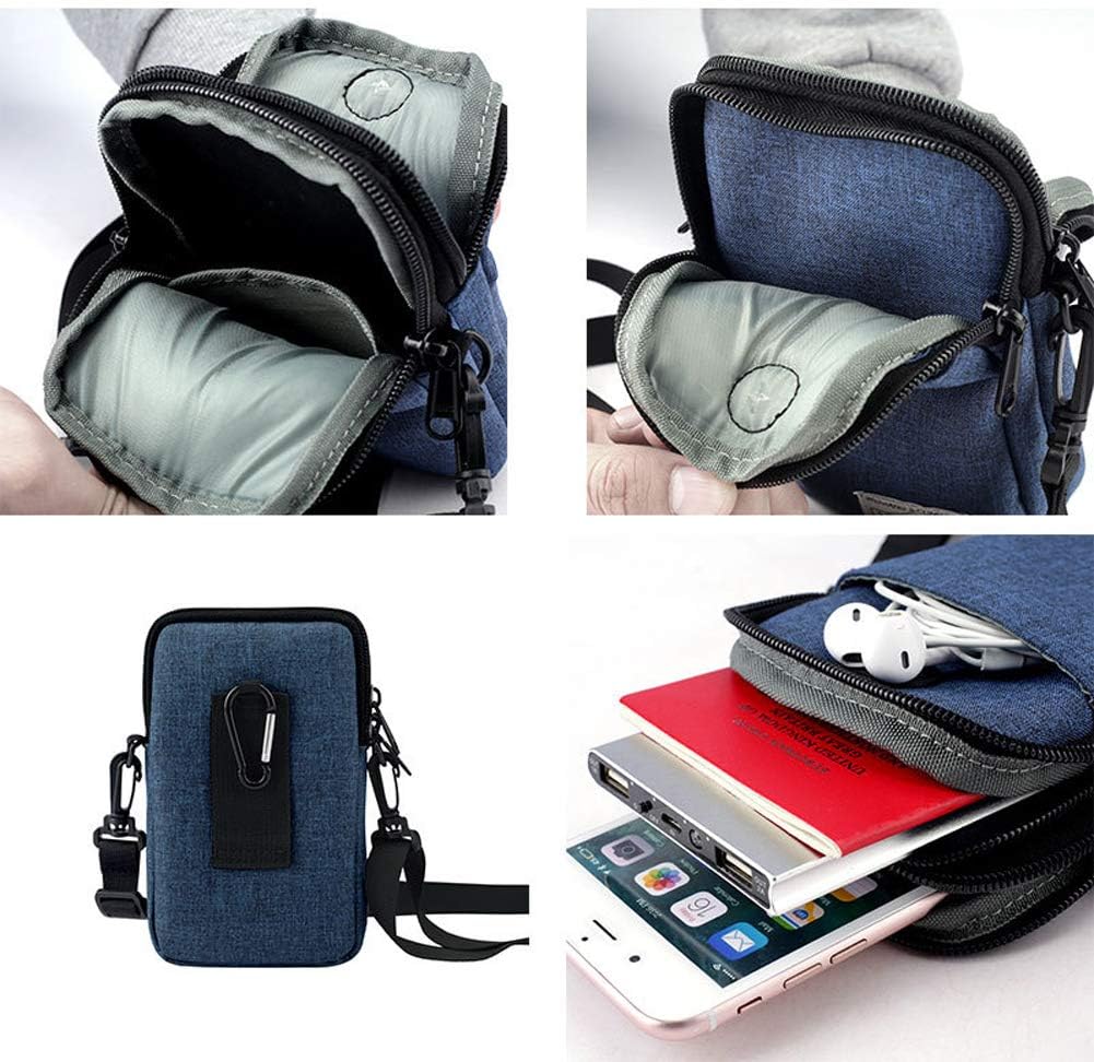 Neck Wallet Travel Stash Pouch Passport Holder Lightweight Crossbody Bag Small Messenger Bag with Carabiner Adjustable Strap (Red) - Image 3