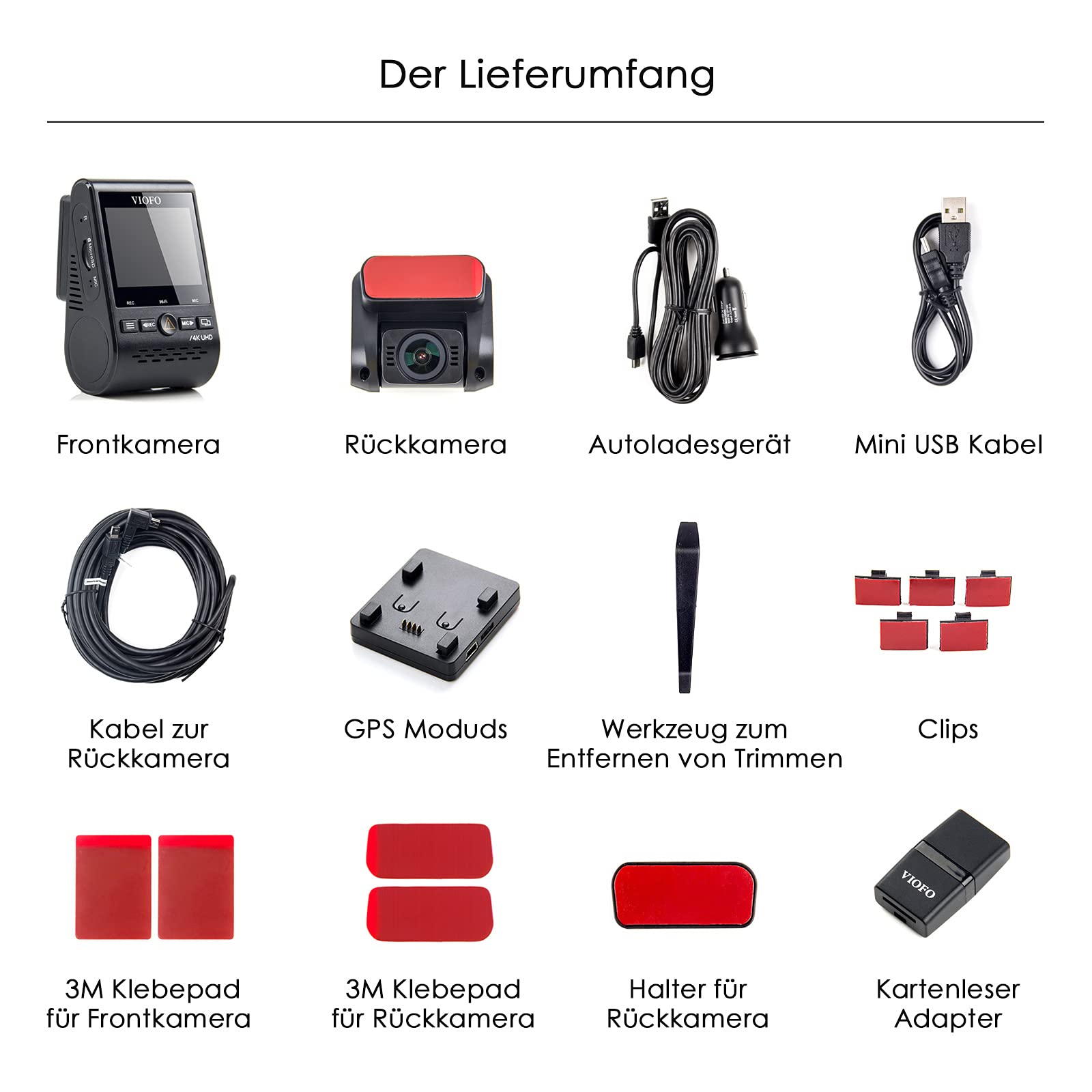 VIOFO Dash CAM 4K Doble, A129 Pro Duo Cámara de Coche Dual UHD 3840 x 2160P Frontal y Trasera, 8MP Sony Sensor, Wi-Fi, GPS, Modo de Estacionamiento. WDR, Grabación en Bucle, Detección de Movimiento