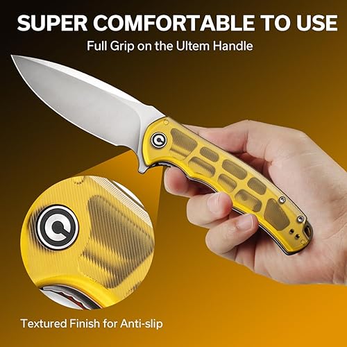 Miniatura 4 de CIVIVI Praxis - Cuchillo plegable de bolsillo, mango Ultem de estética moderna, hoja afilada de 3.75 pulgadas, clip de transporte profundo para EDC