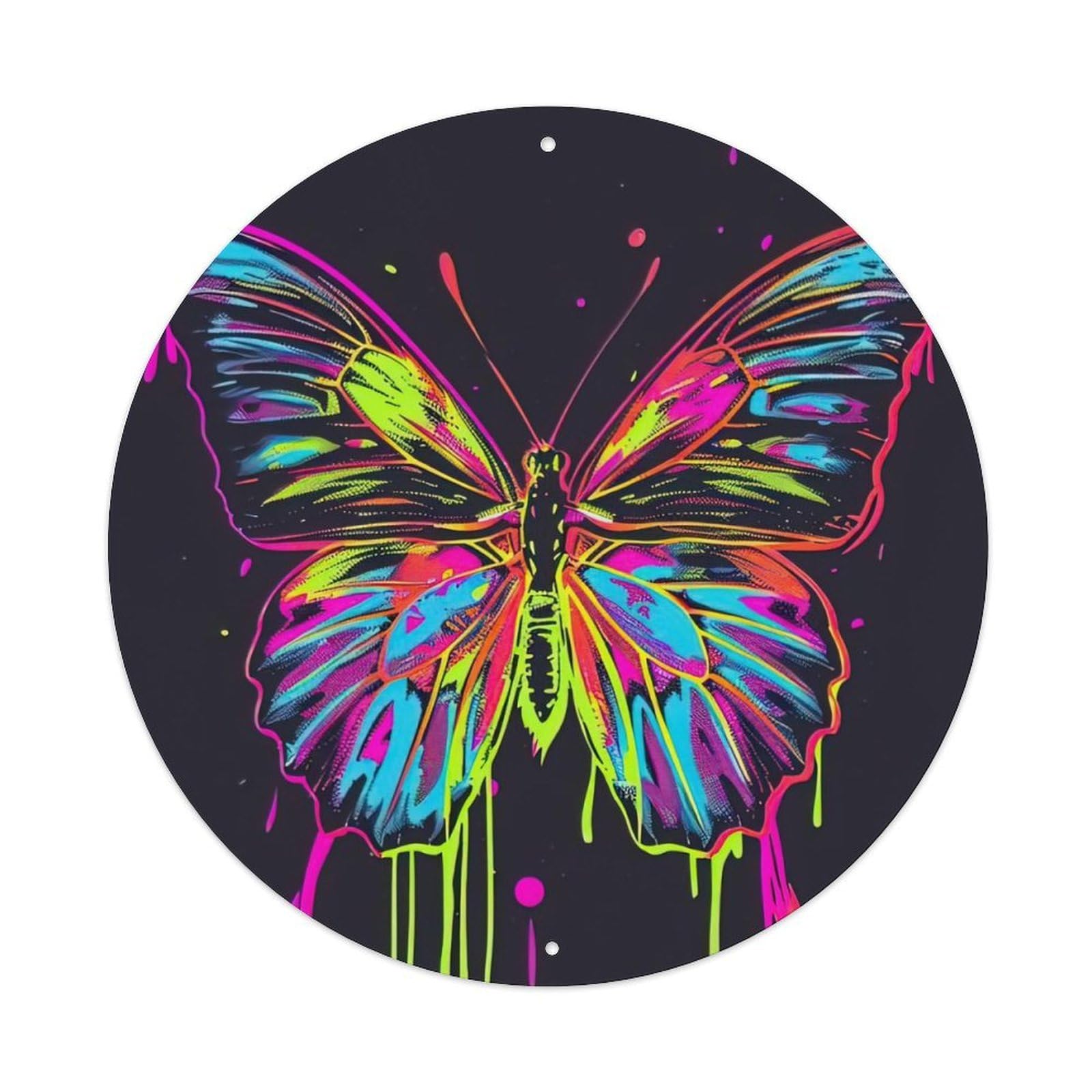Animal Artwork Colourful Butterfly Metal Tin Sign
