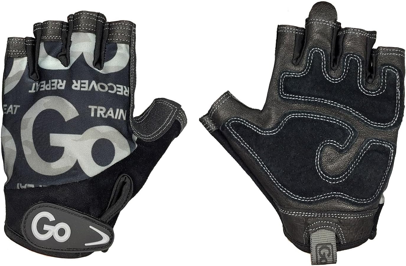 GoFit Men's Black Premium Leather Elite Trainer Gloves, Large (GF-MLG-L/CAM)
