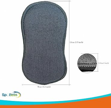 Antibacterial Microfiber Dual Action Scrubbing Sponge,Bath and Kitchen,Multipurpose Cleaning Pads with Non Scratch and Odour Free Technology,Pack of 6