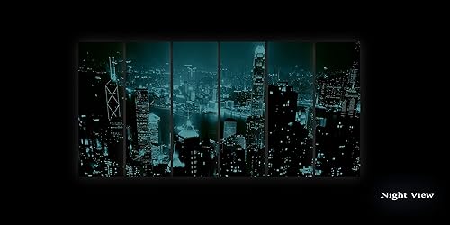 Miniatura 2 de Startonight Lienzo decorativo grande para pared, diseño de ciudad en blanco y negro, listo para colgar, para sala de estar, imagen grande,