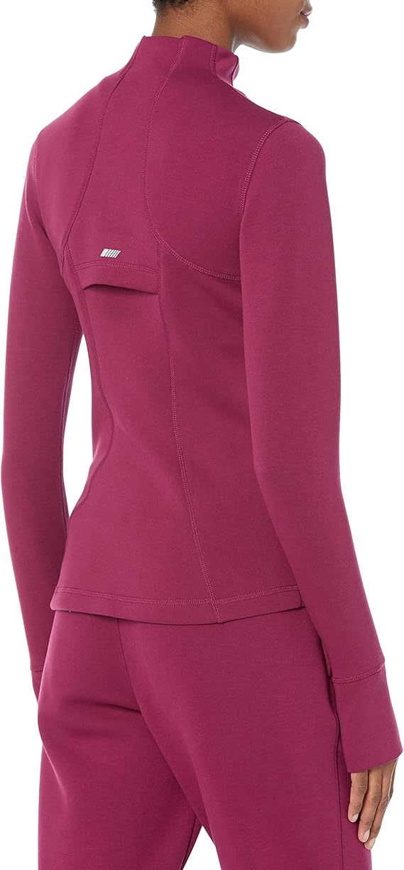 Amazon Essentials Women's Active Full Zip Sweat Jacket with Thumb Holes