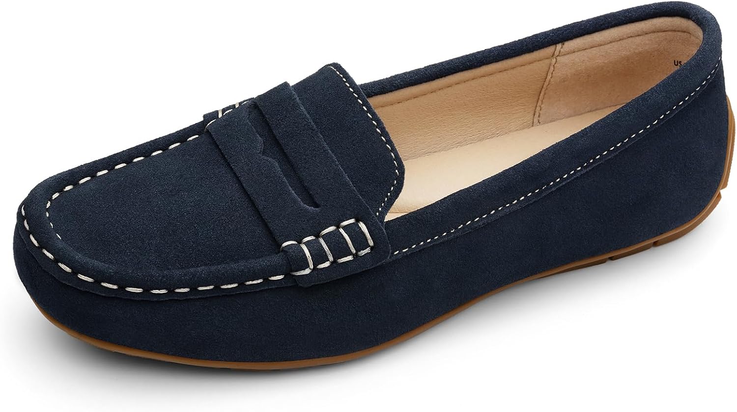 KORDAL Women's Comfortable & Lightweight Suede Leather Penny Loafers Slip-Ons Cute Business Casual Dress Shoes Work Office Flats Everyday Walking Shoes Driving Mocs for Women - Image 3