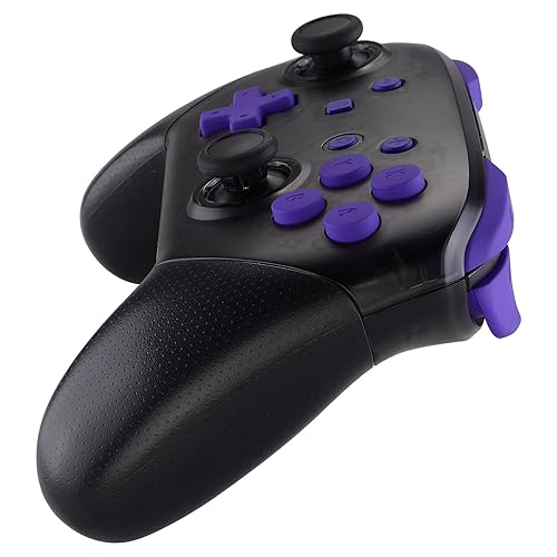 Miniatura 6 de eXtremeRate Purple Repair ABXY D-pad ZR ZL L R Teclas para Nintendo Switch Pro, brillante repuesto de botones completos con herramientas para
