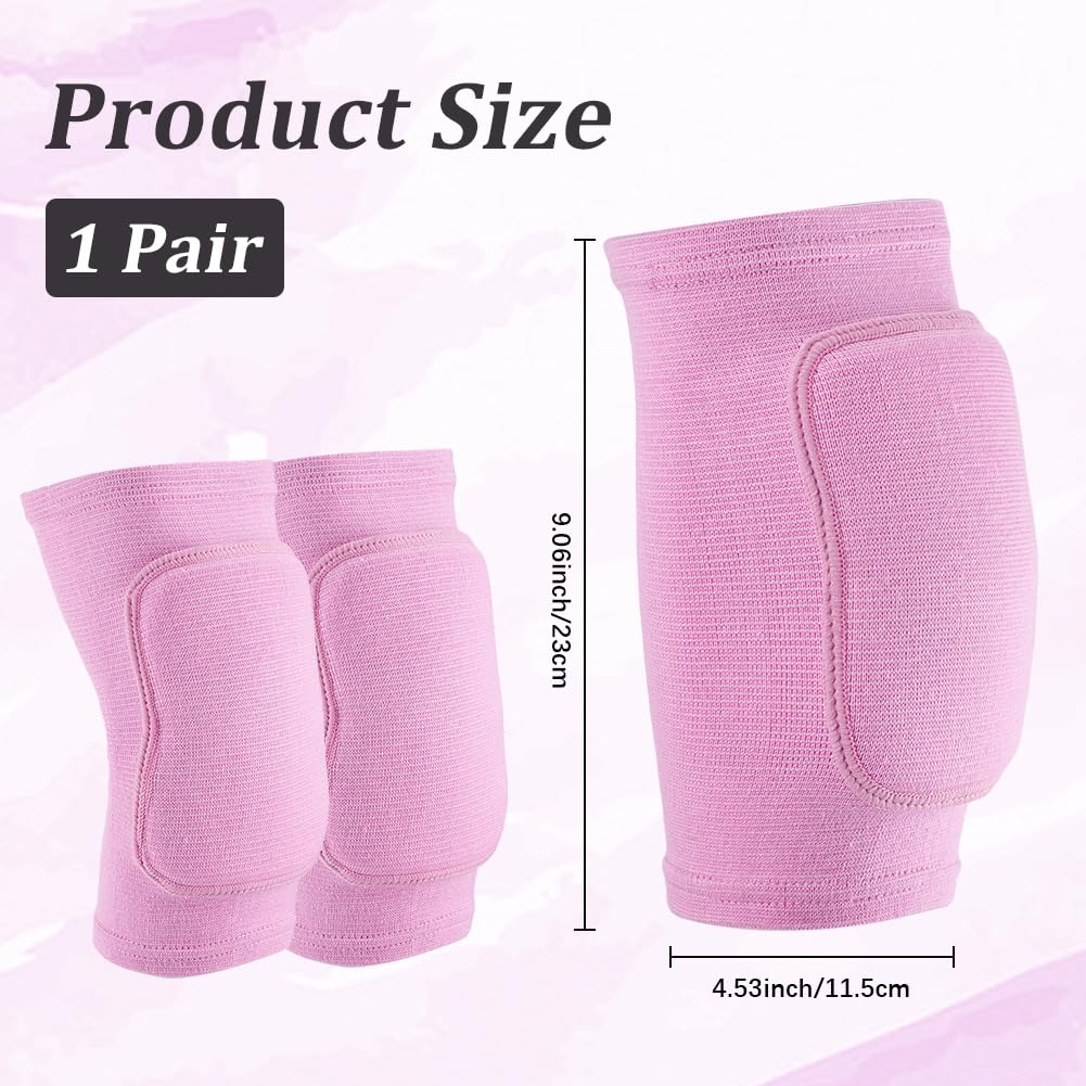 CREATCABIN Ginocchiere Pallavolo per Donne Uomini Morbide Traspiranti Ginocchiere Sportive Ginocchiere Protettive Elastiche per Basket Calcio Danza Yoga Allenamento Ciclismo Rosa Shocking 23 x 11.5cm