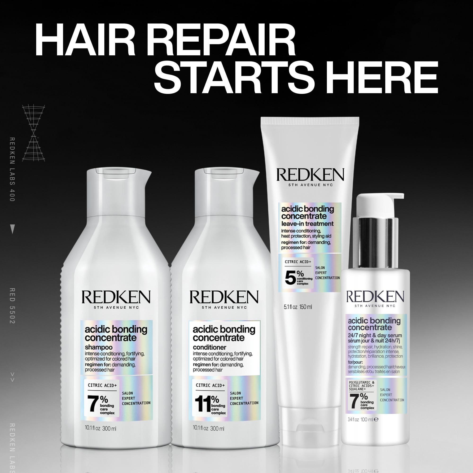 REDKEN - Après-Shampoing Acidic Bonding Concentrate - Soin Réparateur Cheveux Secs & Abîmés - Acide Citrique + Complexe de Soin Bonding - Cheveux Abîmés, Secs à Très Secs - 300 ml