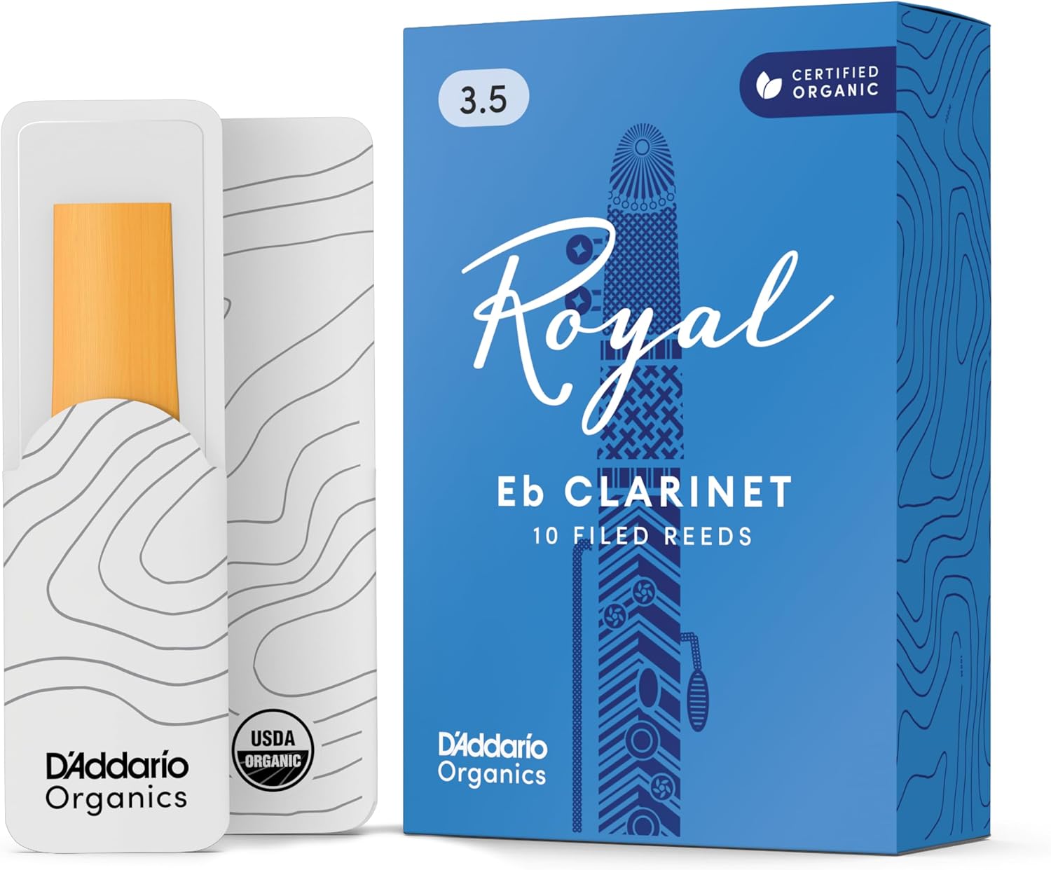 D'Addario Organic Royal Eb Clarinet Reeds, Strength 2.0, 10-Pack