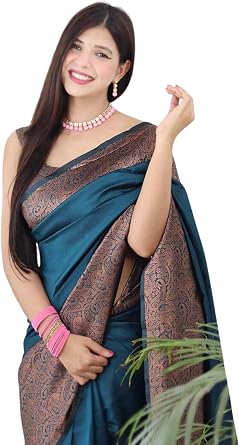 Pure Banarasi Style Womens Kanjivaram Silk Sari with Wedding Blouse Yatri