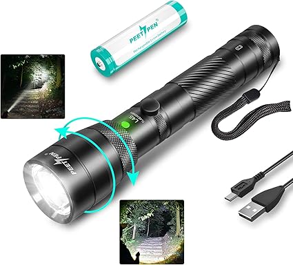 Flashlight Rechargeable Waterproof Tactical Suitable Photo