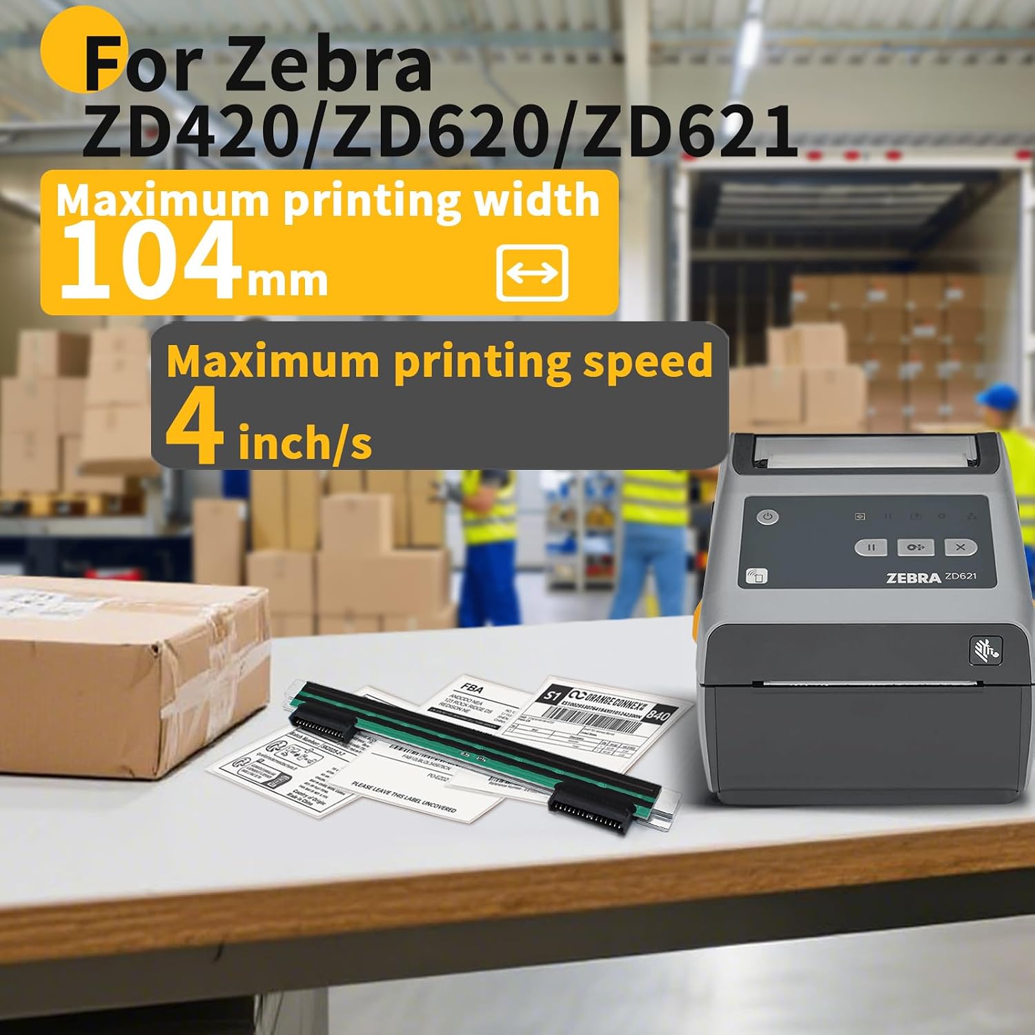 P1080383-227 New Printhead for Zebra ZD420 ZD620 ZD621 D/T-Series Thermal Mobile Label Printer 300dpi PRINTHEAD Assy P1080383-416 image 3