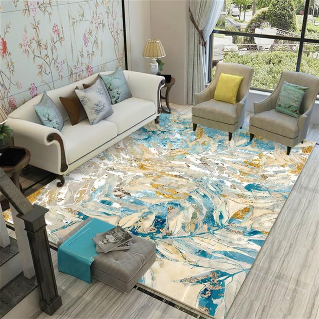 Moquette de chambre au design imprimé végétal et douceur premium