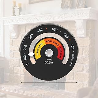 Midwest Hearth Magnetic Wood Stove Thermometer - Magnet Chimney Pipe Temperature Gauge
