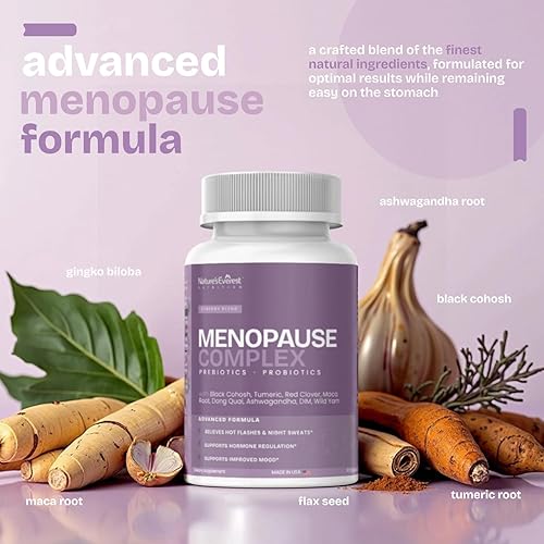 Miniatura 6 de Suplemento completo para la menopausia para mujeres, apoya el equilibrio hormonal, sofocos, sudores nocturnos y estado de ánimo, con DIM, cohosh