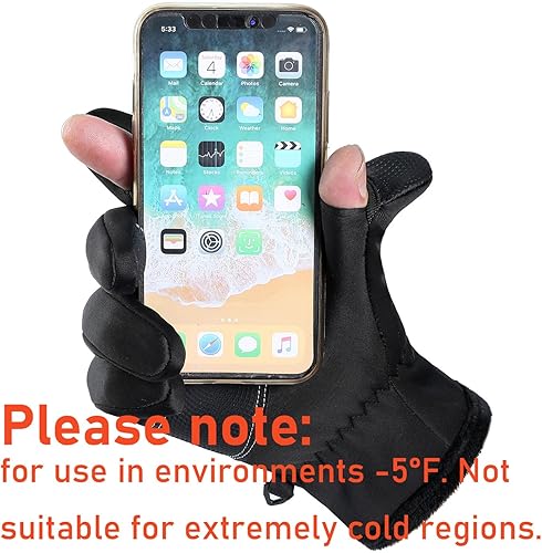 Miniatura 6 de Guantes de invierno para hombre y mujer, guantes cálidos para clima frío, correr, senderismo, pesca, caza, guantes de pantalla táctil para dedos