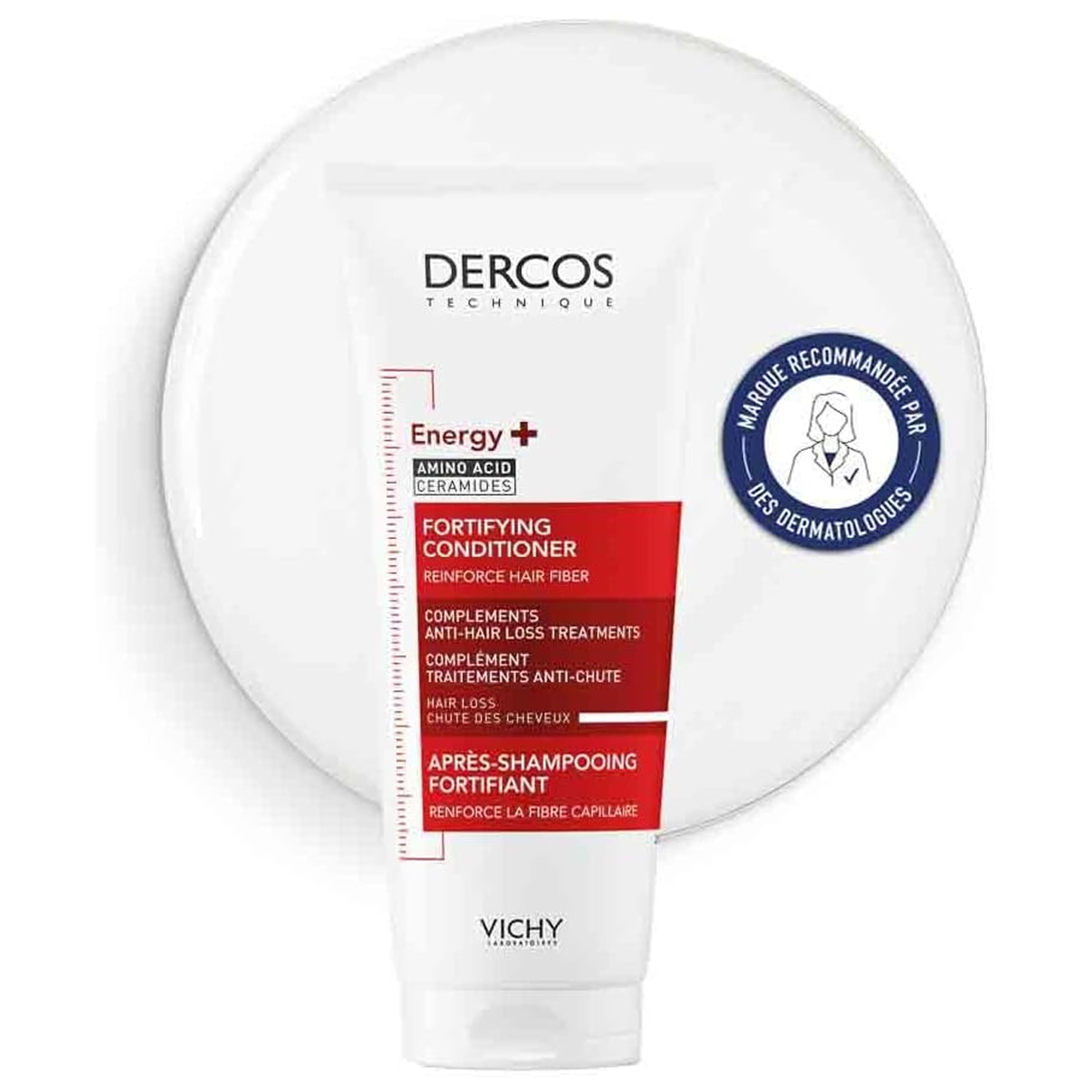 Vichy, Dercos, Energy+, Après-Shampooing Fortifiant, Enrichi en Aminexil, Complément Traitements Anti-Chute, 200ml