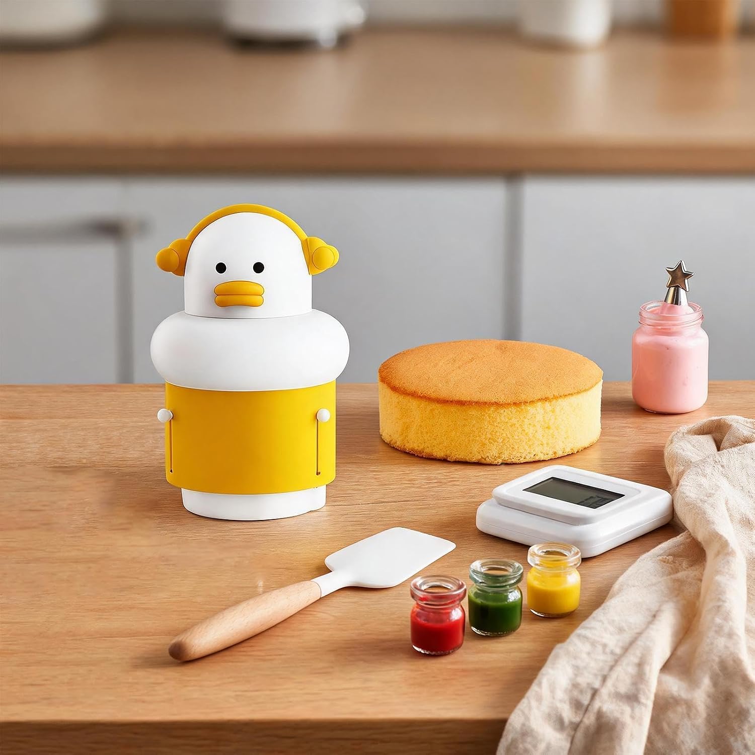 Cookie Press Stamp | Manual Presser Food Shaper with 6 Replaceable Embossing Molds | Cute Kids Dumpling Maker - for Empanadas, Ravioli, Gyoza, Pastries, Cupcakes, Banh Bao, Hand Pies, Dough, Pasta,