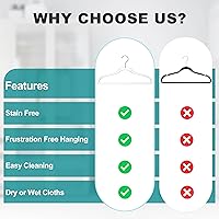 Vista 4 de Quality Hangers Perchas de plástico transparente para ropa, paquete de 50 – 17.5 pulgadas Perchas resistentes para ahorrar espacio y acrílico