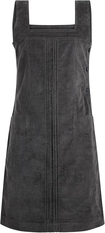 Weird Fish Elowen Plain Cord Pinafore Coal