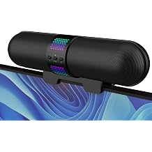 BESTISAN Computer Speaker, 2026 Upgraded with Auto L/R Swap G-Sensor, Bluetooth 5.3/USB A/C Connection, 6 RGB Light Modes, Gaming Soundbar for PC/Laptop/Desktop, Clamps to Monitor, Easy Controls