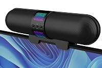 BESTISAN Computer Speaker, 2026 Upgraded with Auto L/R Swap (G-Sensor), Bluetooth 5.3/USB A/C Connection, 6 RGB Light Modes, Gaming Soundbar for PC/Laptop/Desktop, Clamps to Monitor, Easy Controls