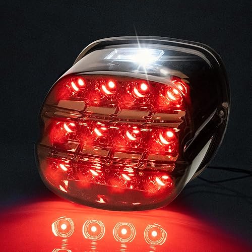 Miniatura 7 de Layback - Lámpara trasera LED de freno trasero, luces traseras ahumadas, montaje compatible con Harley Davidson Sportster 883 1200 Dyna Road King