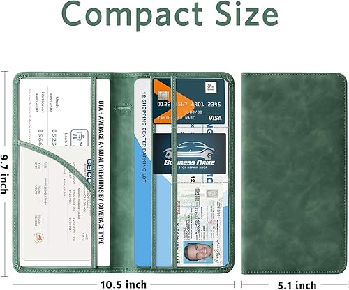 Miniatura 5 de CoBak Soporte para registro y seguro de automóvil, organizador de guantera de vehículo, estuche de accesorios de comparación de camiones con cierre