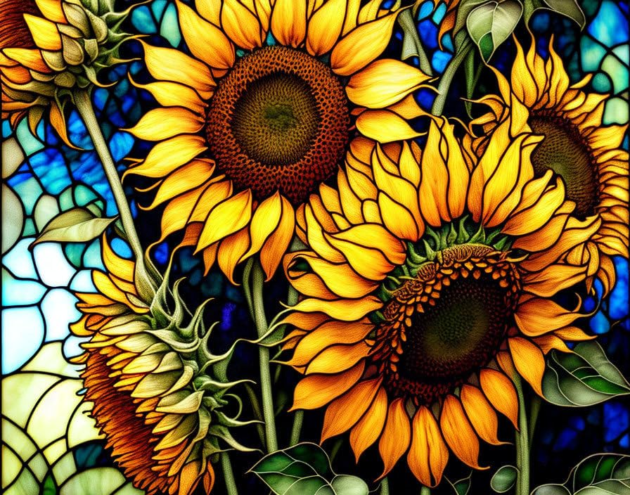 Toile murale tournesols 50 x 70 cm sans cadre pour décoration moderne