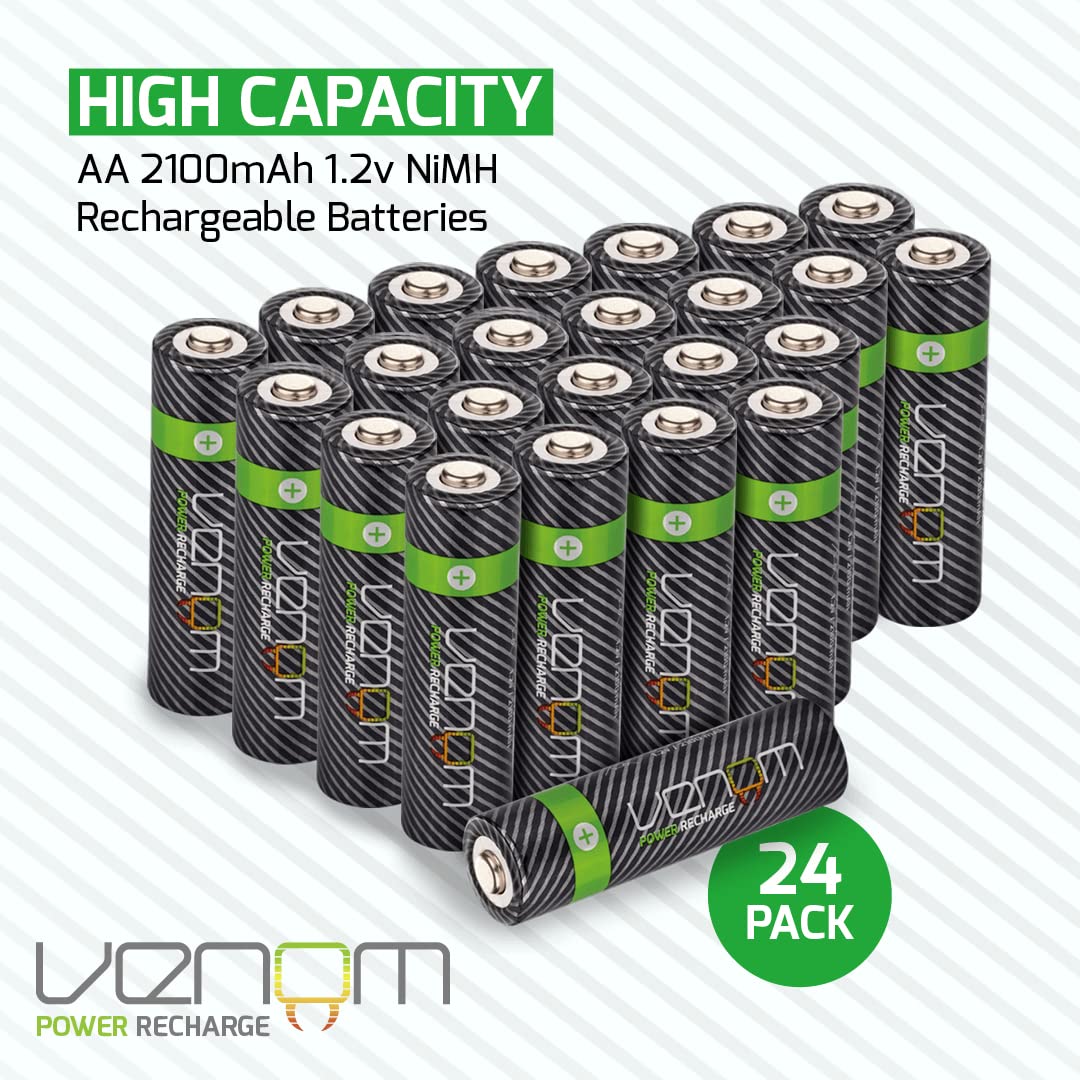 Venom Stazione di ricarica per batteria ricaricabile più 24 batterie AA 2100mAh