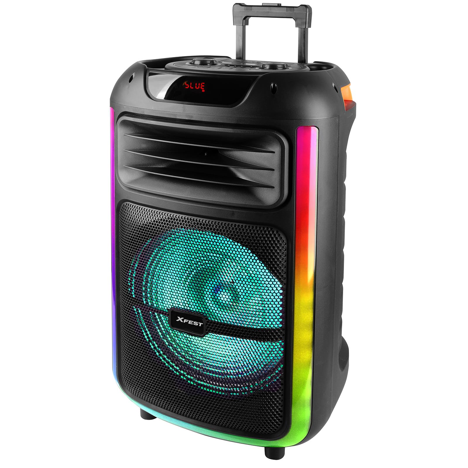 Trevi XFest XF 1400 KB Wireless Speaker 100 W, Portable Speaker with Microphone with Cable Included, USB, Micro SD, AUX-IN and Guitar, TWS Function, Built-in Rechargeable Battery