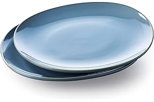 CC001846-001 Smokey Blue Glazed Stoneware 9" Breakfast and Dessert Plates