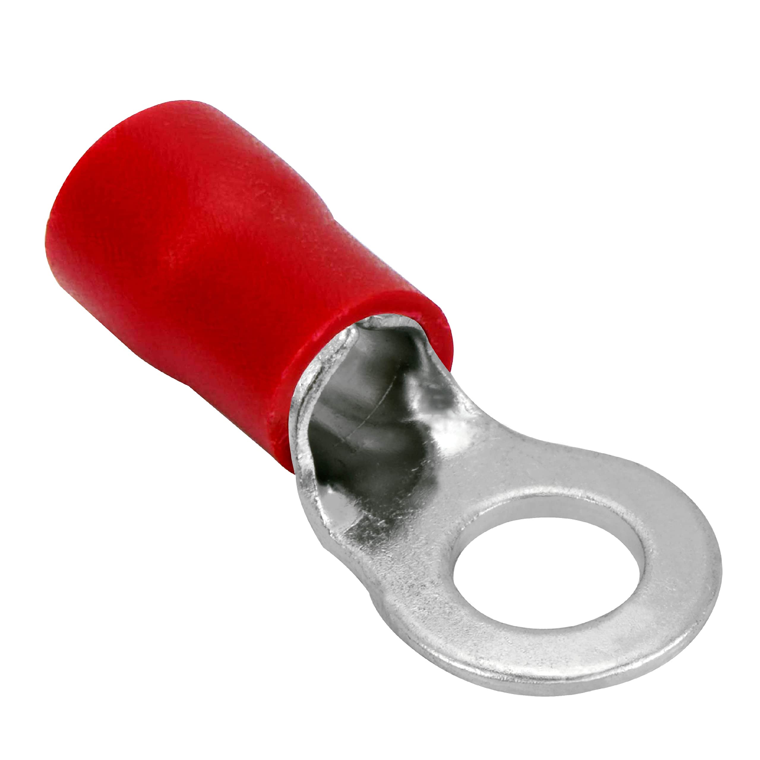 Conext Link RTV148-5 Vinyl Ring Terminal 5 Pack (1/4" Stud, Red 8 Gauge)