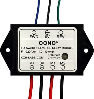 OONO F-1020 12V Forward & Reverse Relay Module for Motors/Linear Actuators - 10A Reversing Switch w/ LEDs