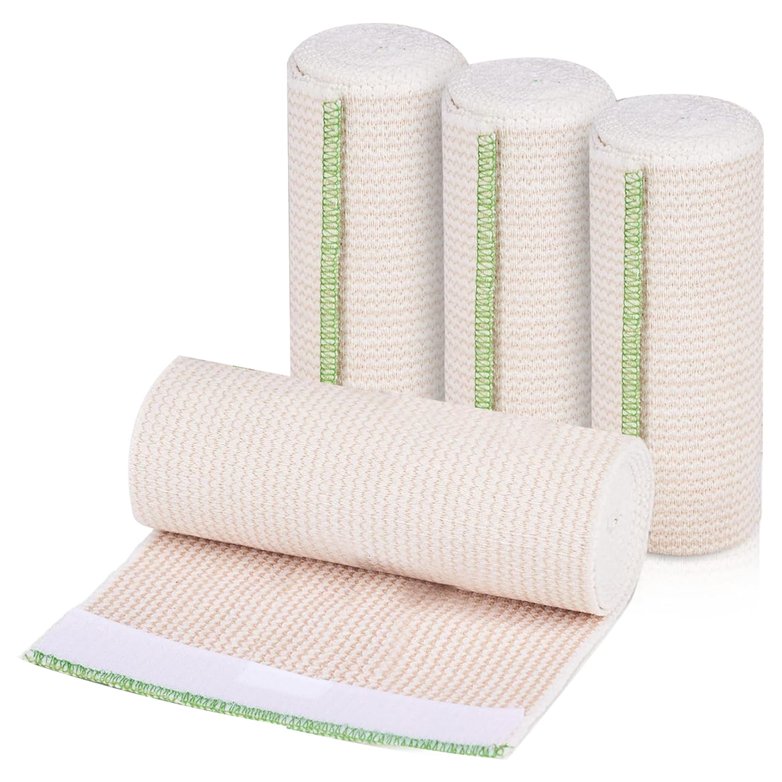 Premium Compression Bandage 15cmx4.5m Self-Closing Elastic Bandage Wrap Reusable Elasticated Bandages for Arm Leg Chest 4Pack