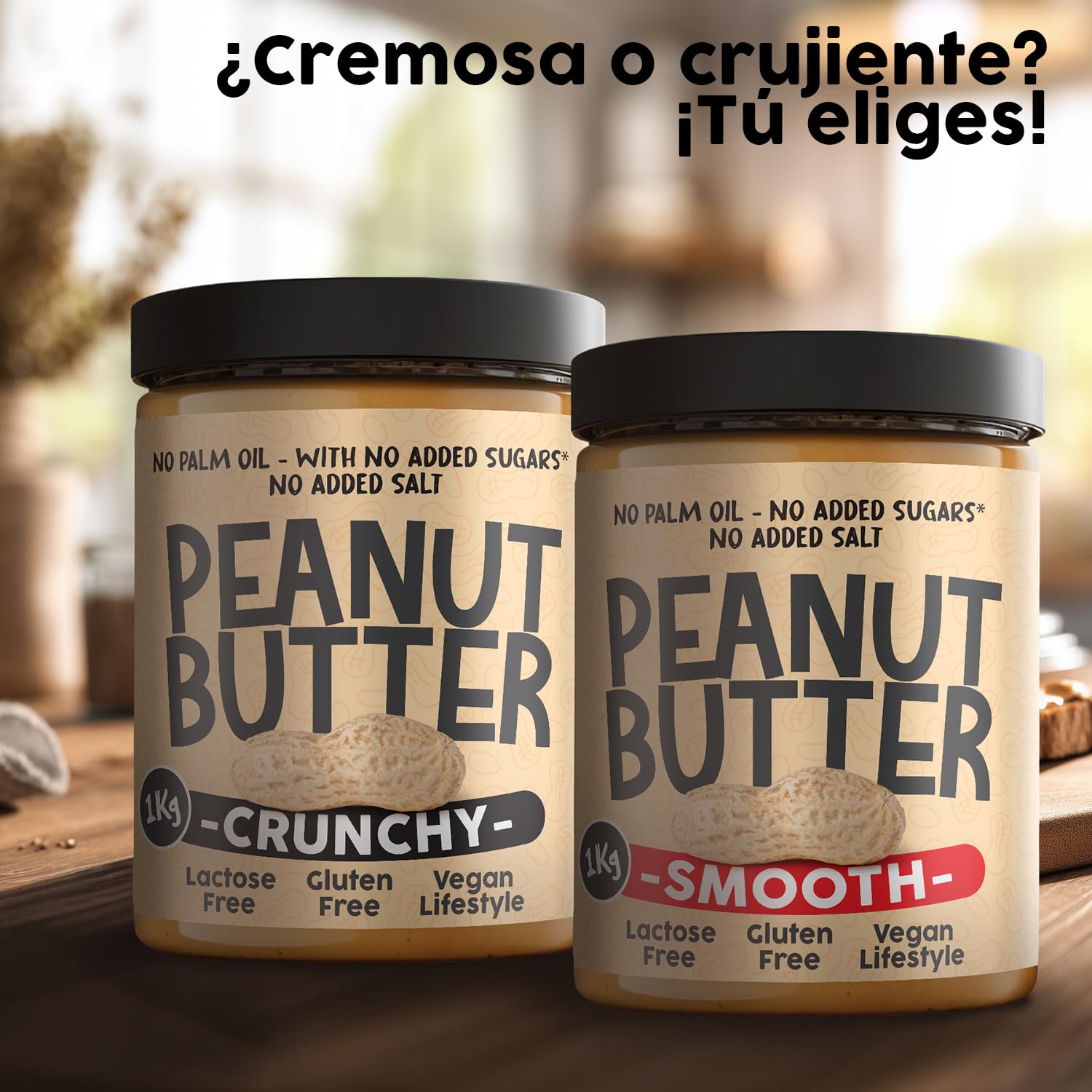 Crema De Cacahuete Smooth 1kg - Peanut Butter 100% Natural - Calidad Italiana - Crema De Cacahuete Sin Azucar Añadidos - Sin Aceite De Palma - Mantequilla De Cacahuete Para Untar