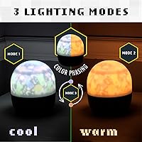 Vista 5 de Paladone Minecraft Creeper & Steve - Proyector de luz nocturna con licencia oficial, accesorio de lámpara de proyección para jugadores, sonidos