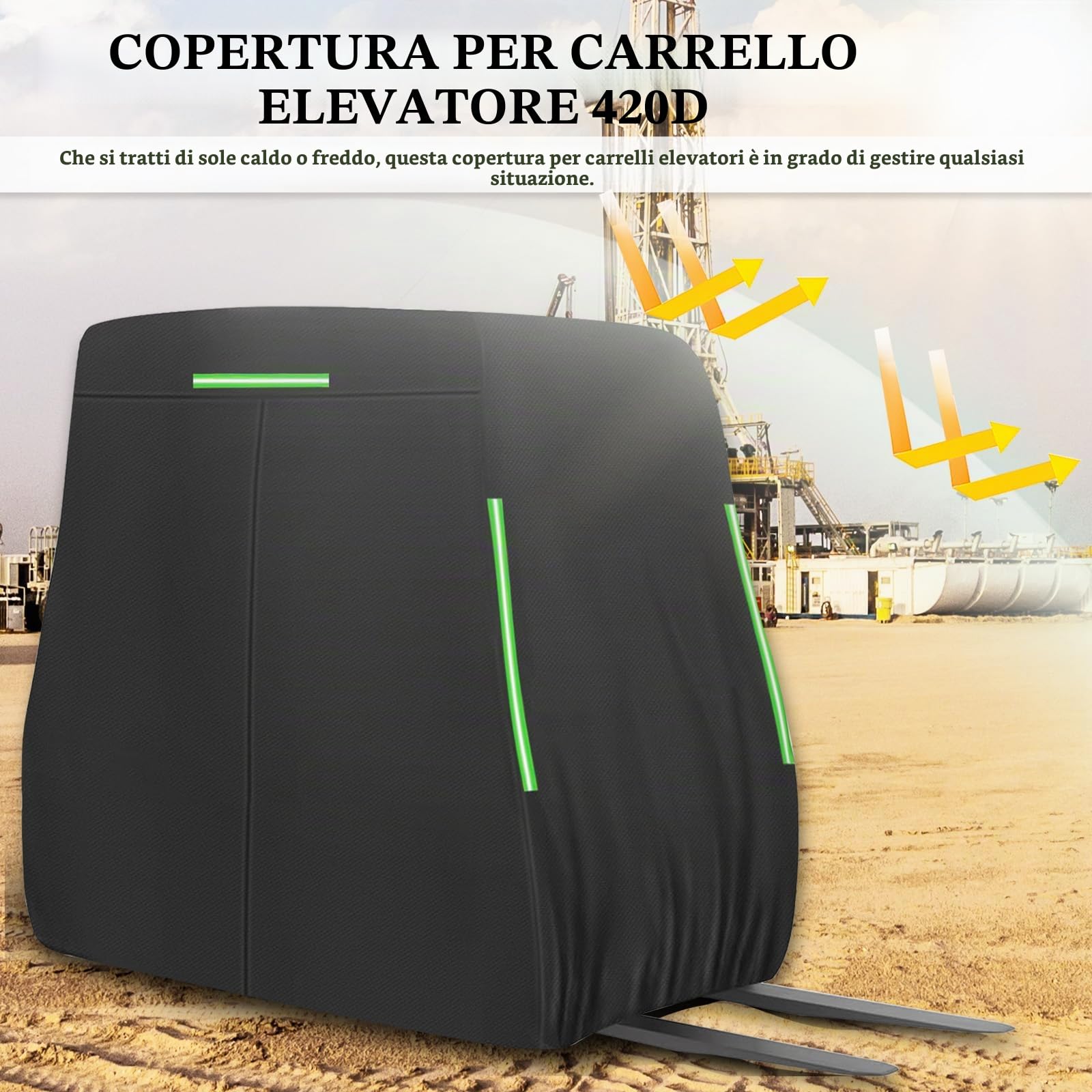 Telo Per Carrello Elevatore, Telo 420d Per Carrello Elevatore, Telone Per Carrello Elevatore Adatto A Tutti I Carrelli Elevatori Fino A 3628 Kg, Pioggia, Neve, Polvere, Foglie, Protezione Uv
