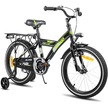 HILAND 16/18 Zoll Kinderfahrrad f r Jungen Kinder ab 5 6 7 8 Jahren mit R cksitz/Gep cktr ger St tzr der Handbremse und R cktrittbremse